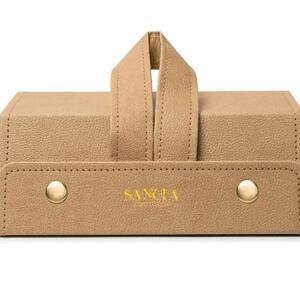 Sancia Australia Tan Faux Leather Sunglass / Glasses Case Holds Three Pair NWOT